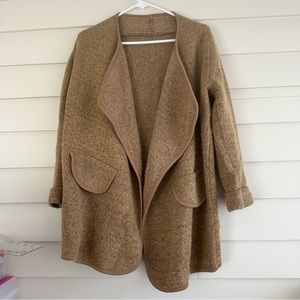 Open shawl front cardigan